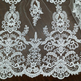 Beaded Corded Bridal Lace White Ivory
