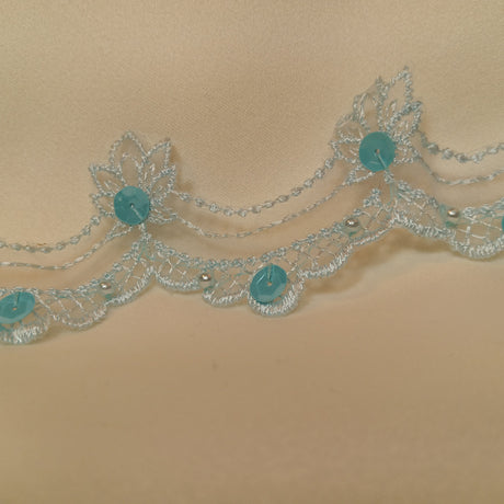 Beaded Lace Trimming on Organza
