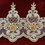 Beaded Lace Trimming on Polyester Organza