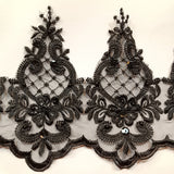 Beaded Lace Trimming on Polyester Organza