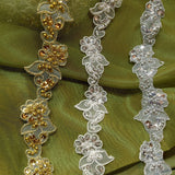 Beaded Corded Lace Trim 2" Polyester