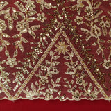 Beaded Sequined Lace Fabric 52" Wide