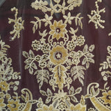 1 Yard Exquisite White Hand-Beaded Lace Fabric on 100% Polyester Net Mesh 51 inch Width