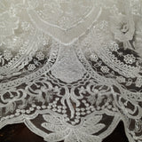 Beaded Lace Fabric 100% Polyester Net Mesh 51"