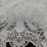 1 Yard Luxurious Beaded Lace Fabric Embroidered on 100% Polyester Net Mesh White