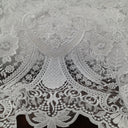 Beaded Lace Fabric Embroidered On 100 Percent Polyester Net Mesh - Off White, Beaded Embroidered Lace, 51" Width (1 Yard)