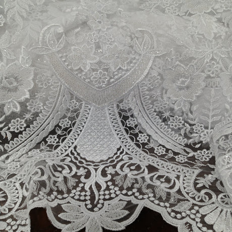 Beaded Lace Fabric 100% Polyester Net Mesh 51"