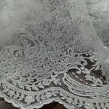 Beaded Corded Bridal Lace Fabric