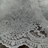 Beaded Corded Bridal Lace Fabric 50" Wide