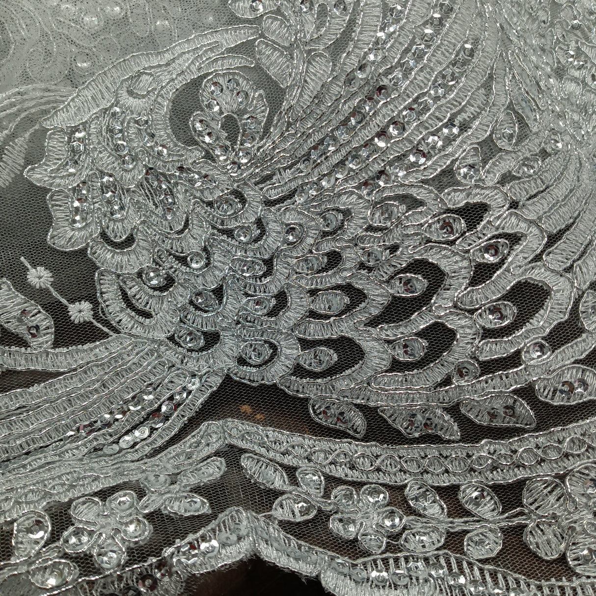 Beaded Corded Bridal Lace Fabric 50" Wide