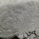 Beaded Lace Fabric on Polyester Net Mesh 48"