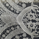 1 Yard Beaded Lace Fabric Embroidered 100 Percent Polyester Net Mesh 51 inch Width