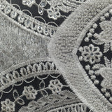 1 Yard Luxurious Beaded Lace Fabric Embroidered on 100% Polyester Net Mesh White