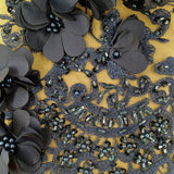 Beaded 3D Floral Lace Fabric