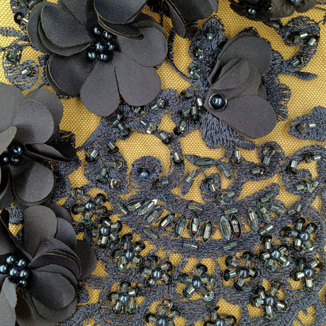 Beaded 3D Floral Lace Fabric
