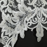 Beaded Corded Lace Medallion Applique
