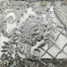 1 Yard Elegant Beaded Lace Fabric Embroidered on 100% Polyester Net Mesh