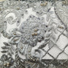 1 Yard Navy Beaded Lace Fabric Embroidered on Polyester Net Mesh 52 inch Width