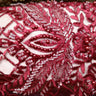 1 Yard Navy Beaded Lace Fabric Embroidered on Polyester Net Mesh 52 inch Width