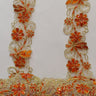 Beaded Corded Lace Trim on Polyester Organza