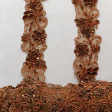 Beaded Corded Lace Trim on Polyester Organza