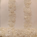 Beaded Corded Lace Trimming Embroidered On 100% Polyester Organza Fabric - 2" Width, 21 Colors (1 Yard)