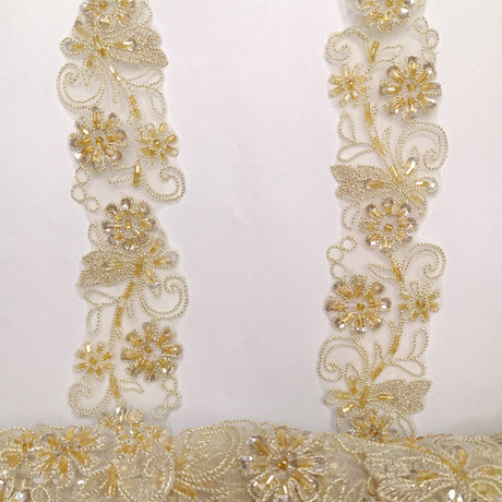 Beaded Corded Lace Trim