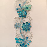 Beaded Corded Lace Trim on Polyester Organza