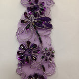Beaded Corded Lace Trim on Polyester Organza
