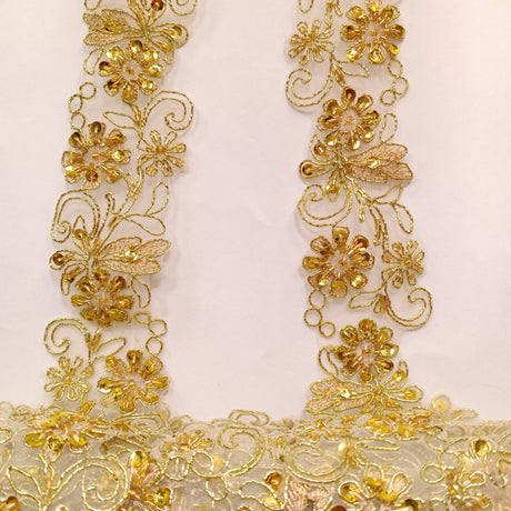 Beaded Corded Lace Trim