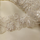 Beaded Corded Lace Trim on Polyester Organza