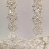 Beaded Corded Lace Trim on Polyester Organza