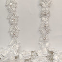 Beaded Corded Lace Trimming Embroidered On 100 Percent Polyester Organza Fabric - 3/4" Width, Multiple Colors (1 Yard)
