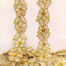 Beaded Corded Lace Trimming Embroidered On 100 Percent Polyester Organza Fabric - 3/4" Width, Multiple Colors (1 Yard)
