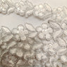 Beaded Corded Lace Trimming Embroidered On 100 Percent Polyester Organza Fabric - 3/4" Width, Multiple Colors (1 Yard)