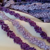 Beaded Corded Lace Trim on Polyester Organza