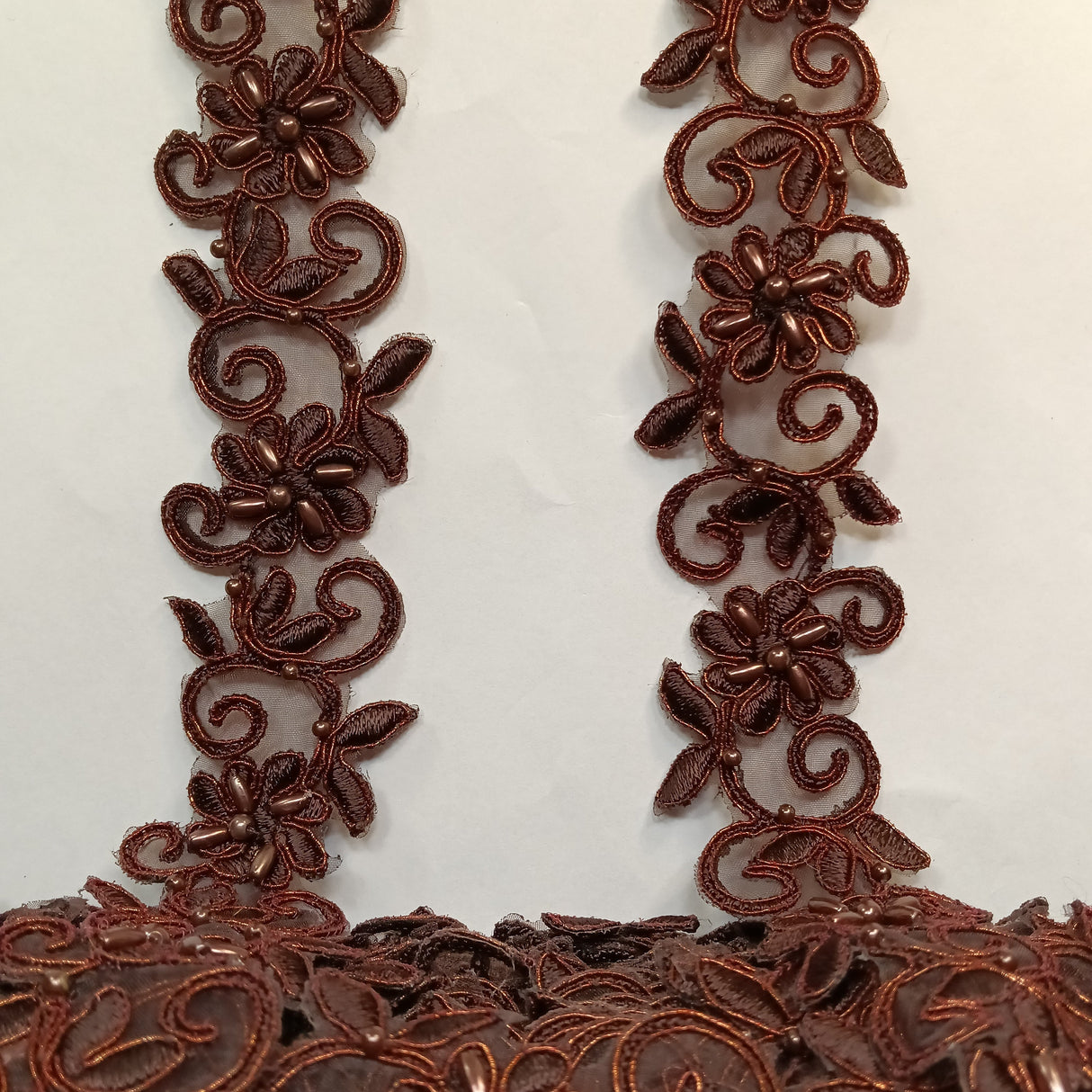 Beaded Corded Lace Trimming 1.5"