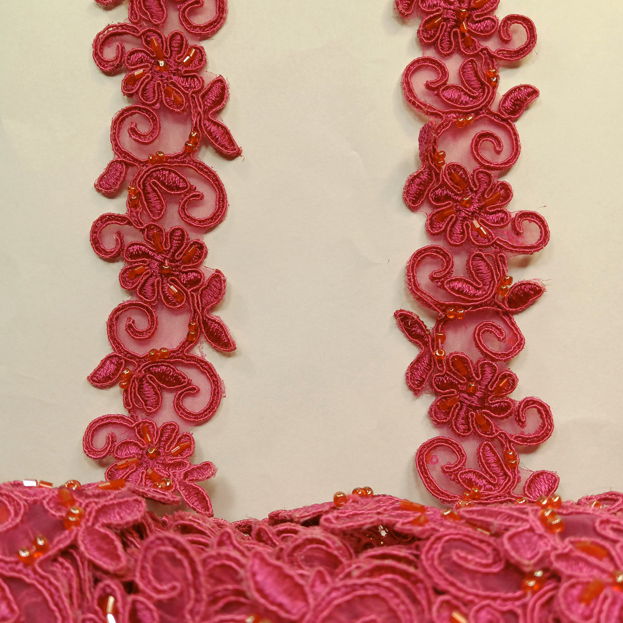 Beaded Corded Lace Trimming