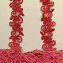 Beaded & Corded Lace Trimming Embroidered On 100% Polyester Fabric - Corded, Beaded & Embroidered Trimming, 1.5" Width (1 Yard)