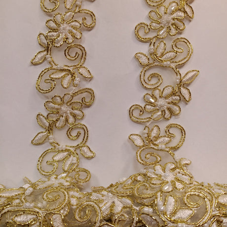 Beaded Corded Lace Trimming