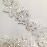 3D Floral Beaded Lace Trim