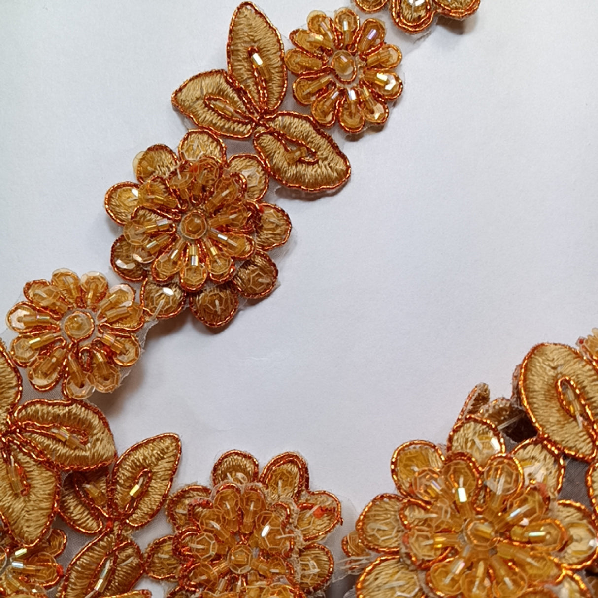 3D Floral Beaded Lace Trim