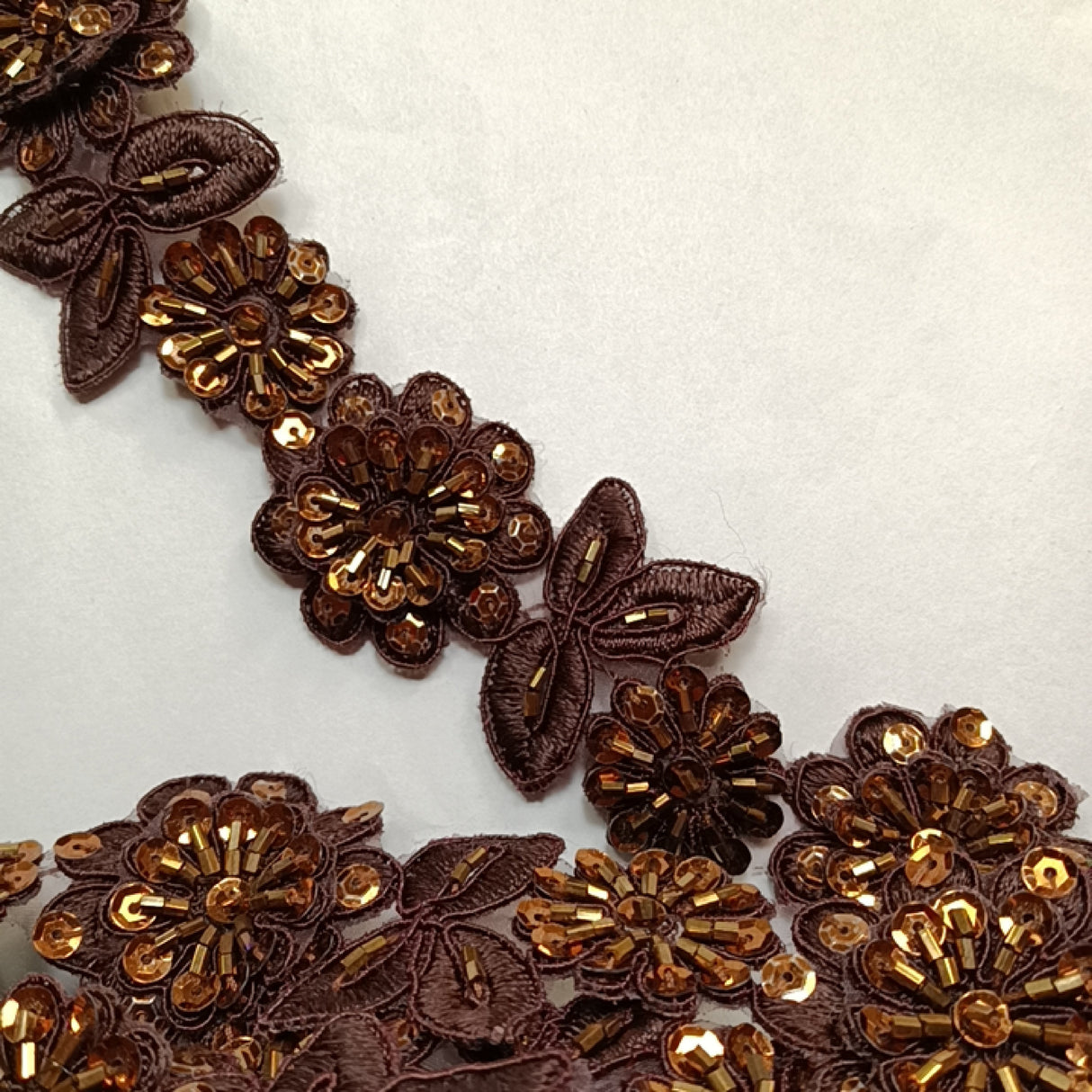 3D Floral Beaded Lace Trim