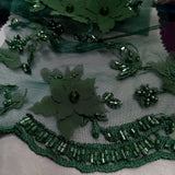 Beaded Floral Lace Trimming 21" Wide