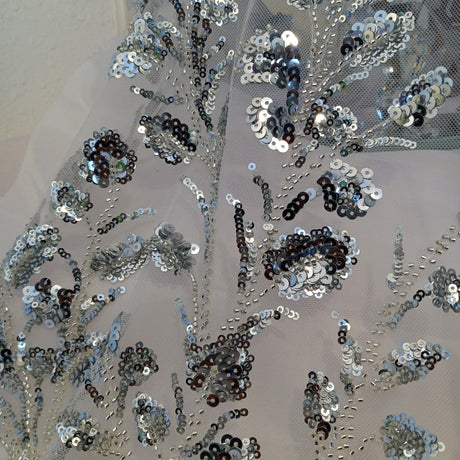 Beaded Sequined Lace Fabric