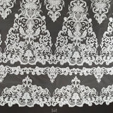 Beaded Corded Lace Fabric 51" Wide White Ivory