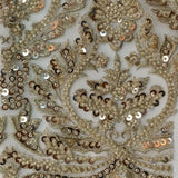 Beaded Embroidered Lace Mesh Champagne