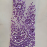 Beaded Embroidered Lace Mesh Coral