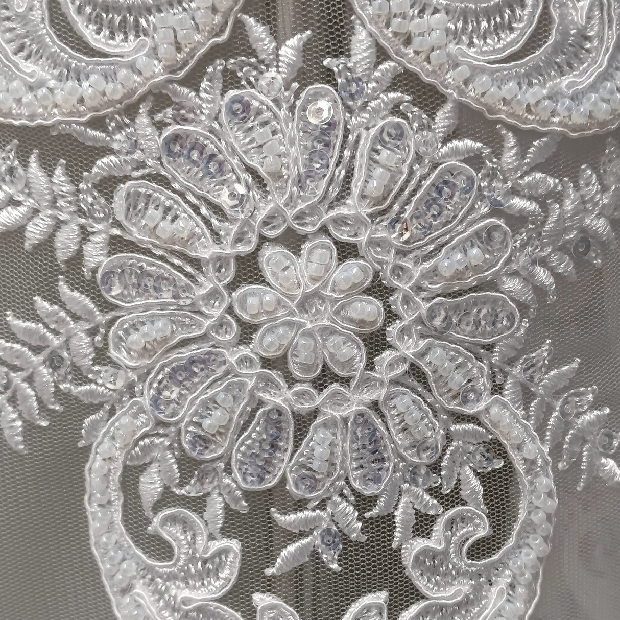Beaded Corded Lace Fabric 52" Wide