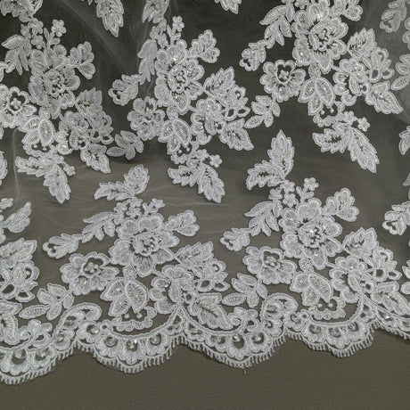 Beaded Corded Bridal Lace